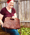 Elegant Cameron Tooled Clutch | Stylish and Compact Leather Handbag