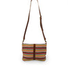 Colorful striped cotton knit bag, back view handle up, Yolanda Knit Foldover Crossbody Bag.