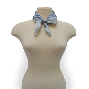 Blue square bandana on mannequin, Sweet Spring Bandana.
